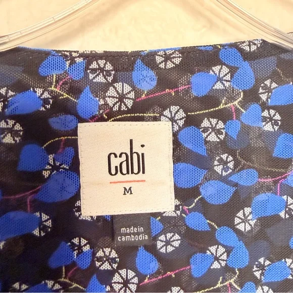 Cabi The Ten Dress blue floral long sleeve dress - Picture 9 of 10